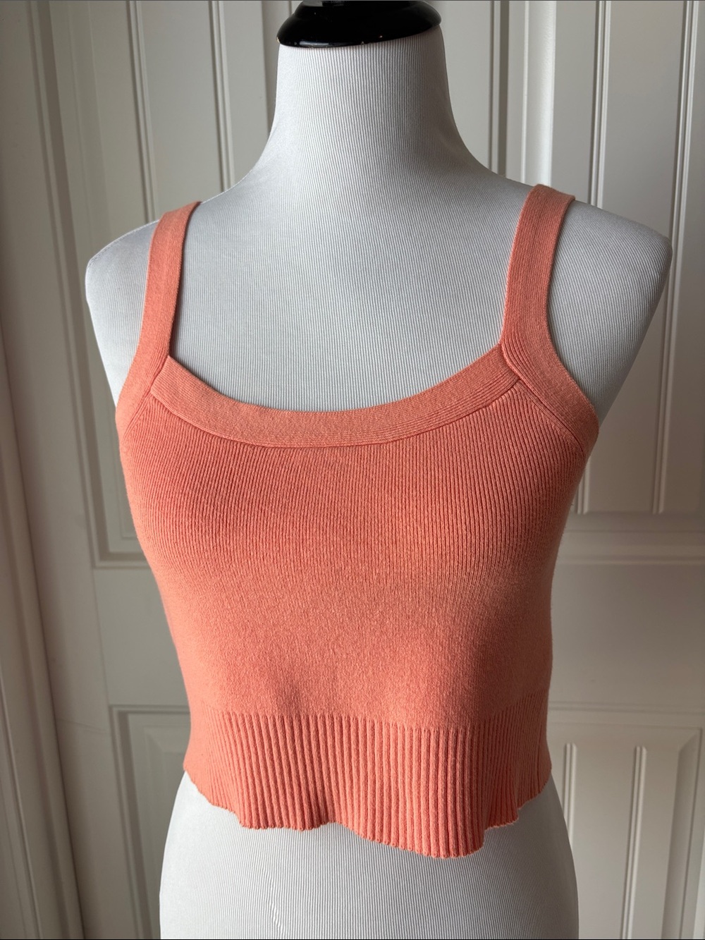 Everlane Coral Ribbed Crop Tank